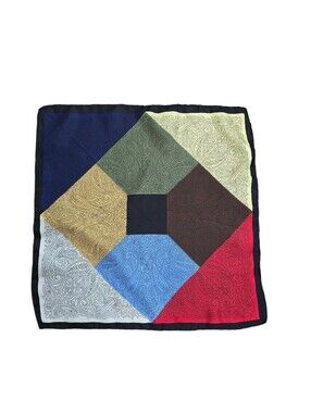 Vintage 18 In. Colorblocked Scarf With Paisley Print